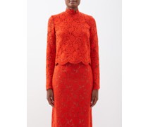 Wool-blend Macramé-lace Top