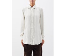 The Husband Striped Silk Shirt