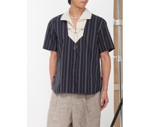 Aiolos Tie-collar Striped-cotton Shirt