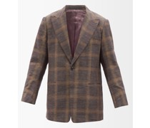 Check-jacquard Cotton-blend Suit Jacket