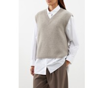 Amelia V-neck Ribbed Cashmere Sweater