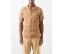 Havana Short-sleeved Check Linen Shirt