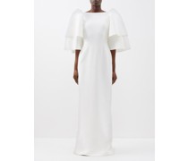 Akilah Tiered-sleeve Back-slit Gown