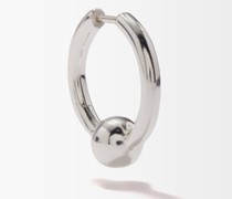 Beaded Sterling-silver Single Hoop Earring