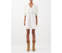 Anita Broderie-anglaise Cotton-blend Mini Dress