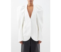 Grace Puff-sleeved Cutout Crepe Tailored Jacket