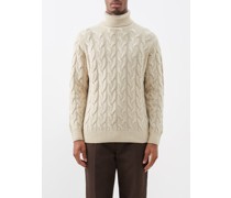 Cable-knit Merino-blend Roll-neck Sweater