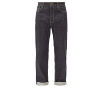 Open Selvedge-denim Organic-cotton Low-rise Jeans