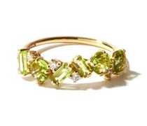 Diamond, Peridot & 14kt Gold Ring