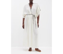 River Crinkled-cotton Wrap Maxi Dress