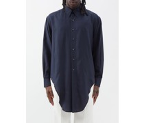 Dipped-hem Silk Shirt