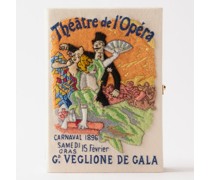 De L'opera Embroidered Book Clutch Bag