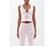Solaria Sequinned Cropped Top