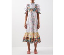 X Laura Ashley Ruthin Printed-cotton Midi Dress