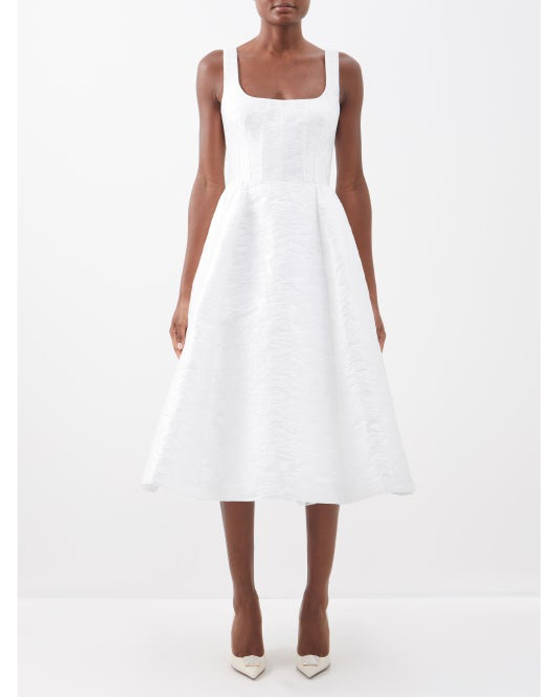 Carolina Herrera New York Damen Square-neck Floral-jacquard Dress