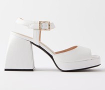 Bulla Ness Crystal-buckle Leather Platform Sandals