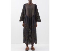 Luna Embroidered Linen Dress
