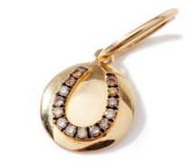 Horseshoe Diamond & 18kt Gold Charm