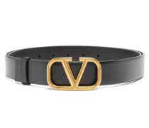 V-logo Leather Belt