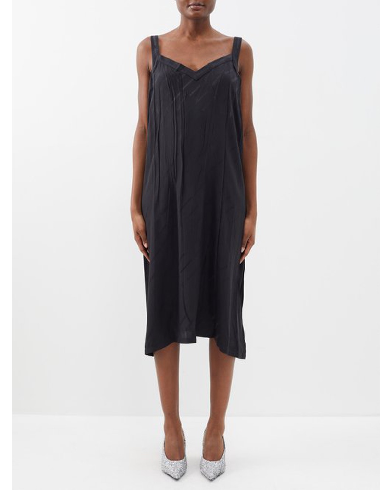 Balenciaga Damen Logo-jacquard Oversized Silk Midi Dress