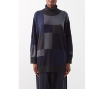 Intarsia Cashmere Roll-neck Sweater