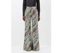 High-rise Sequinned Wide-leg Trousers