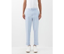 Lucio Piped-edge Cotton Suit Trousers