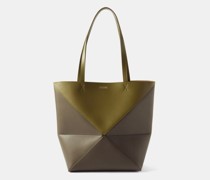 Puzzle Fold Medium Leather Tote Bag