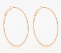 Diamond & 18kt Rose Gold Hoop Earrings
