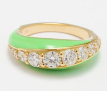 Remi Diamond, Enamel & 18kt Gold Ring