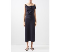 Berna Open-back Super 120s Wool Midi Dress