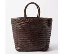 Grace Small Woven-leather Basket Bag