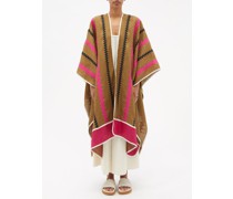 Ola Zigzag-appliqué Linen Cape