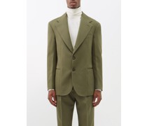 Alfonso Single-breasted Wool-drill Suit Blazer