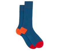Portobello Ribbed-knit Socks