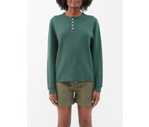 Dakota Waffle-knit Cotton Henley Top