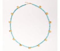 Citrine, Turquoise & 14kt Gold Necklace