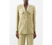 Path Flap-pocket Linen-blend Suit Jacket
