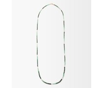 Oracle Emerald & 14kt Gold Beaded Necklace