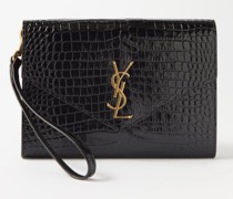 Cassandre Crocodile-effect-leather Clutch Bag