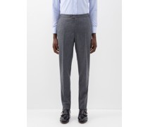 Pleated Wool-flannel Trousers