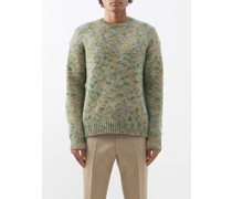 Mélange-knit Wool Sweater