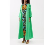 Patchwork Embroidered Vintage-silk Maxi Dress