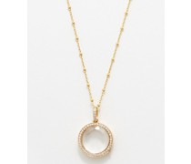 Round Diamond & 14kt Gold Locket Necklace