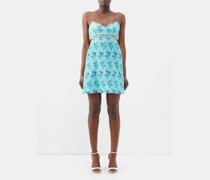 Bonnie Seashell-print Cutout Linen Mini Dress
