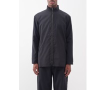 Tino Pinstriped Wool Zip Shirt