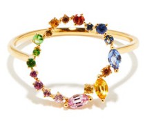 Rainbow Cascade Sapphire & 18kt Gold Ring