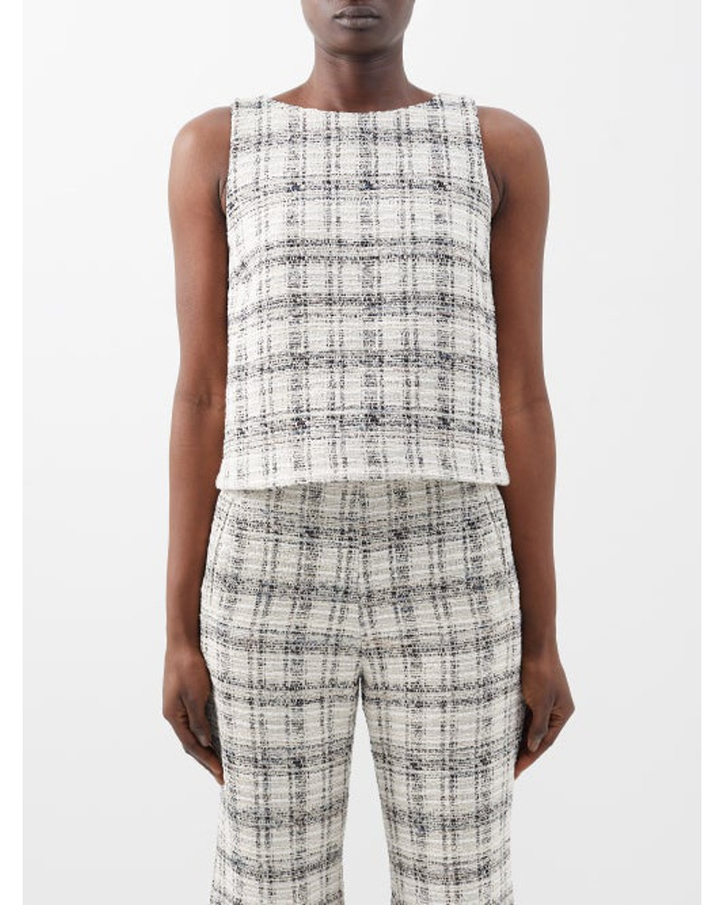Lisa Marie Fernandez Damen The Sleeveless Shift Cotton-blend Tweed Top