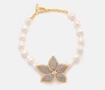 Lotus Baroque Pearl & 24kt Gold-plated Choker