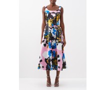 Mindscape Camouflage-print Satin Midi Dress